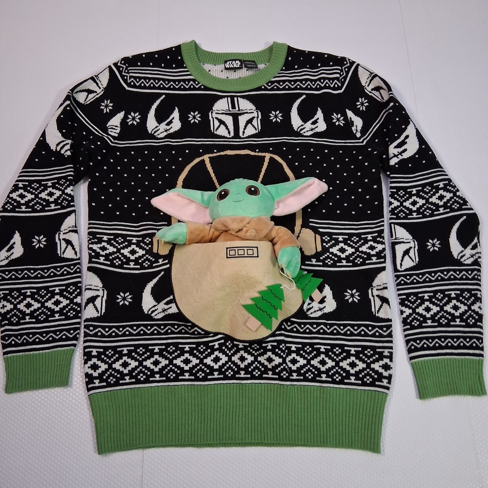 Star Wars Black and White Sweater with Green Accents